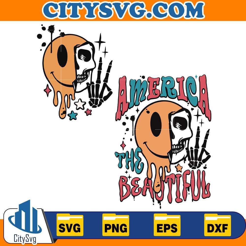 Smile-Skeleton-America-The-Beautiful-4th-Of-July-Svg