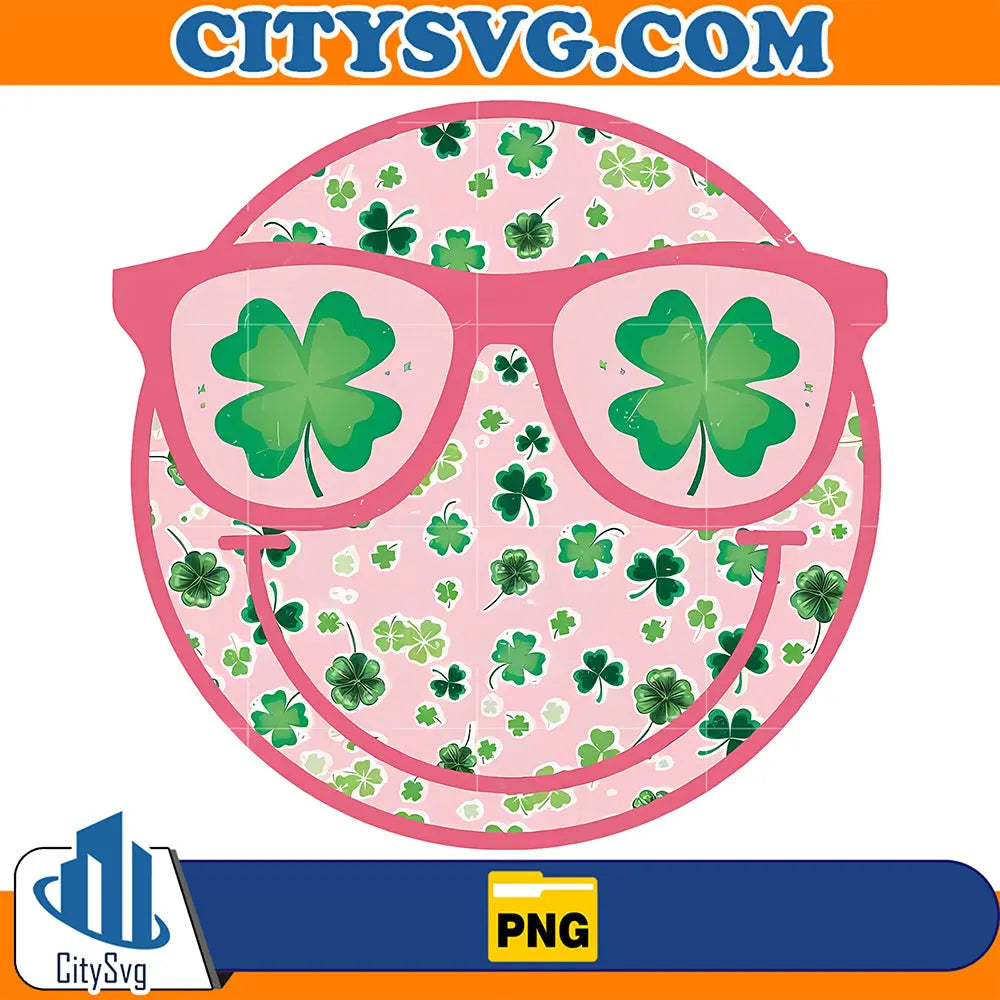 SmileyFaceFourLeafCloverStPatricksDayPng
