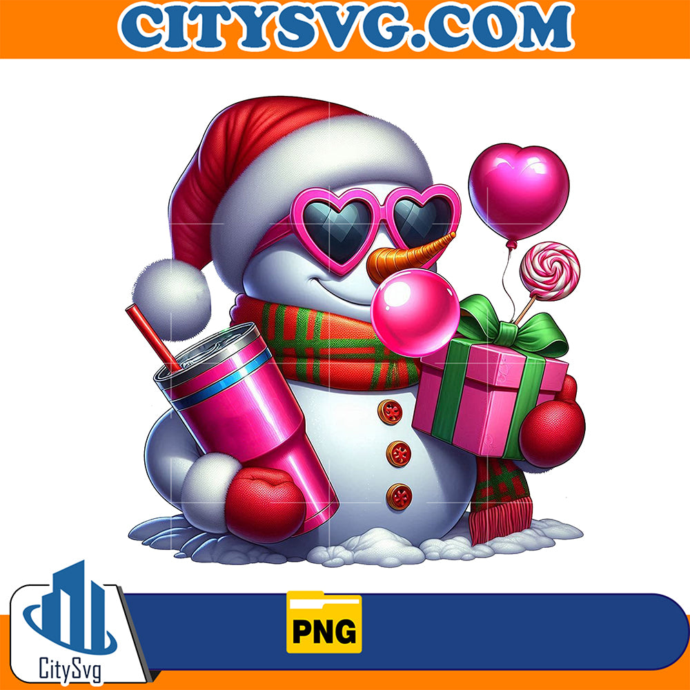 SnowmanBlowingBubbleValentinePng_2