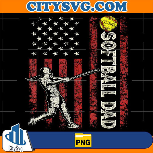 Softball-Dad-US-Flag-Png