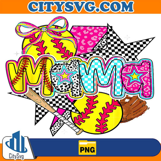 Softball Mama Mom Softball Game Day Vibes Png CitySvg