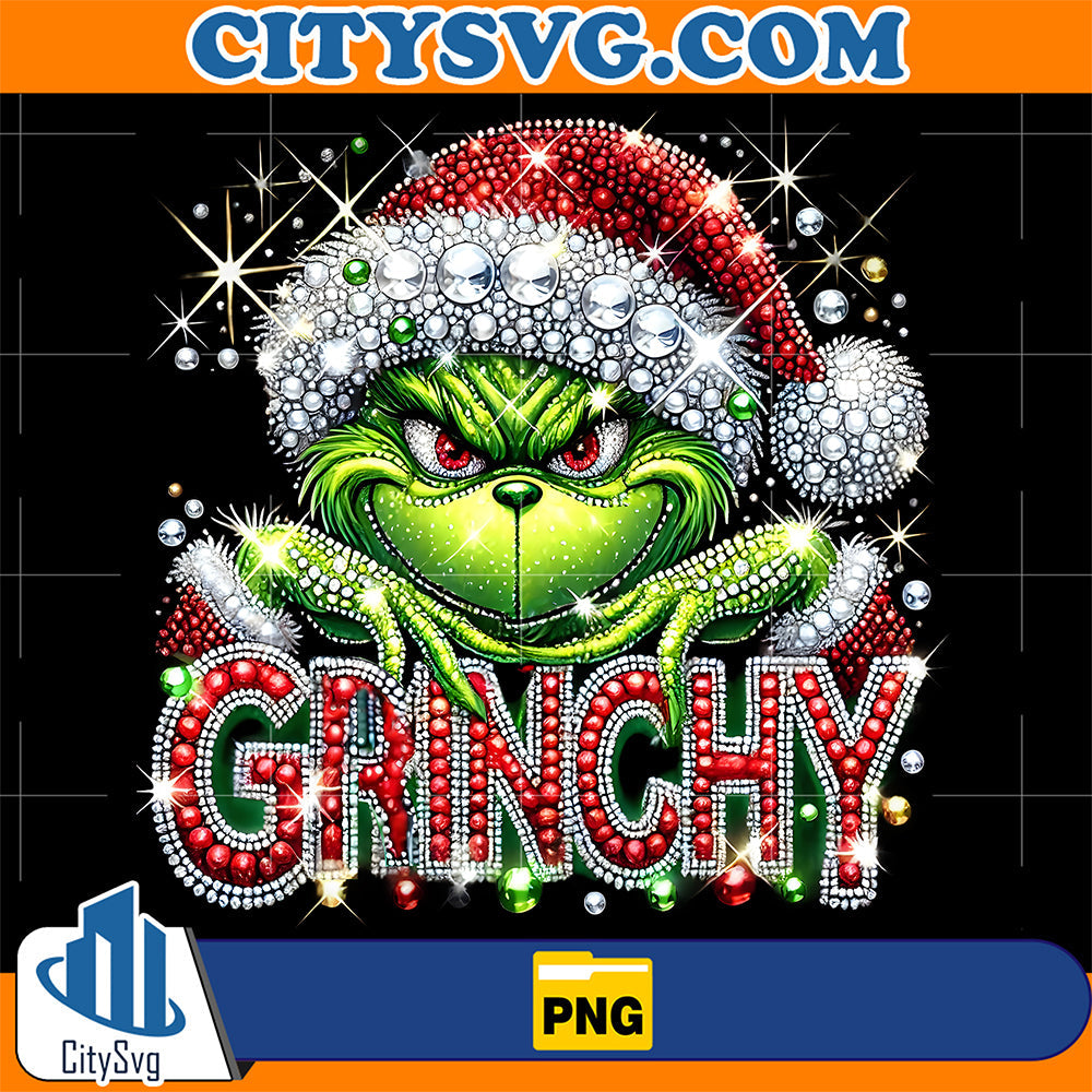 Sparkly-Rhinestone-Santa-Hat-Grinchy-Png