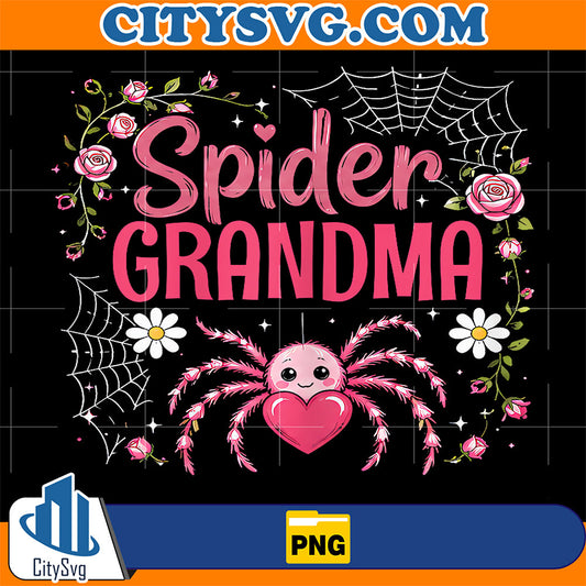 Spider-Grandma-Family-Pink-Spider-Silk-Funny-Halloween-Png