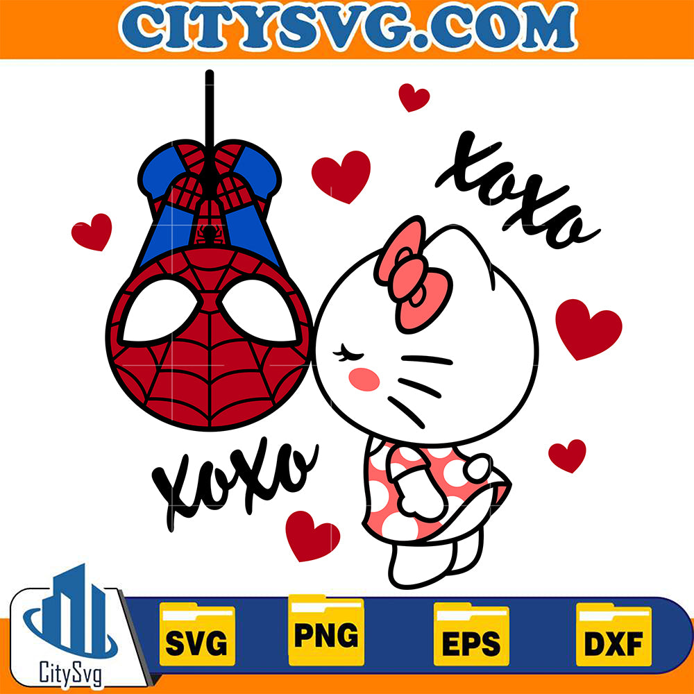 Spider-ManKissingHelloKittySvg