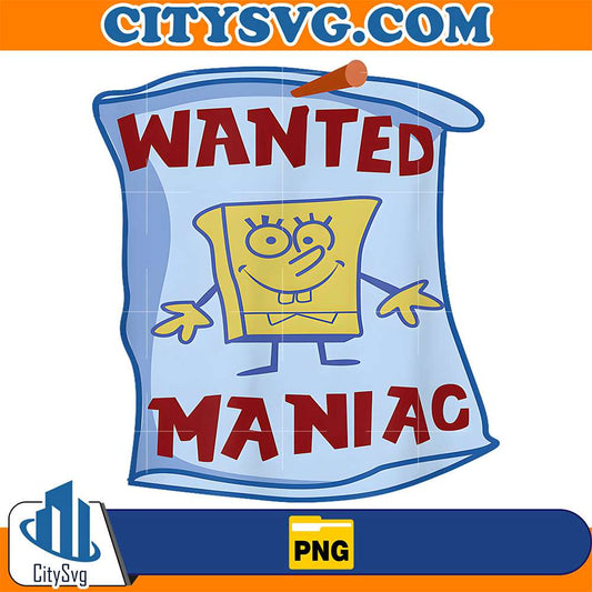 SpongeBob-SquarePants-Wanted-Maniac-Png