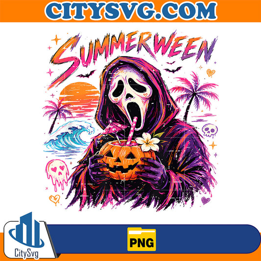 Spooky-Ghost-Beach-Summer-Vacation-Summerween-Png