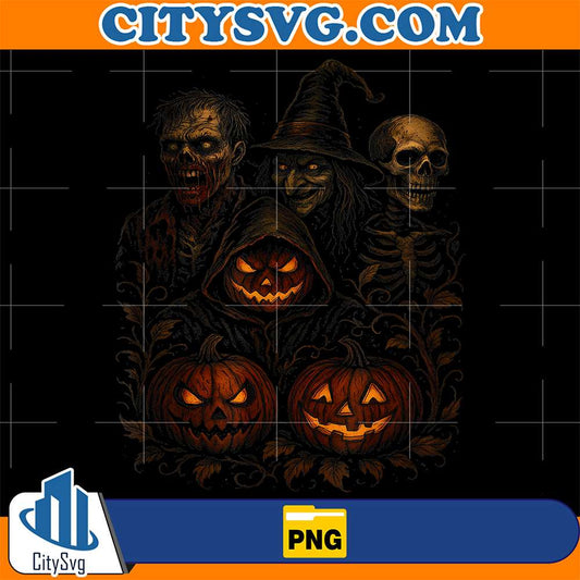 Spooky Halloween Creepy Pumpkin Scary Witch Zombie Skeleton Png CitySvg
