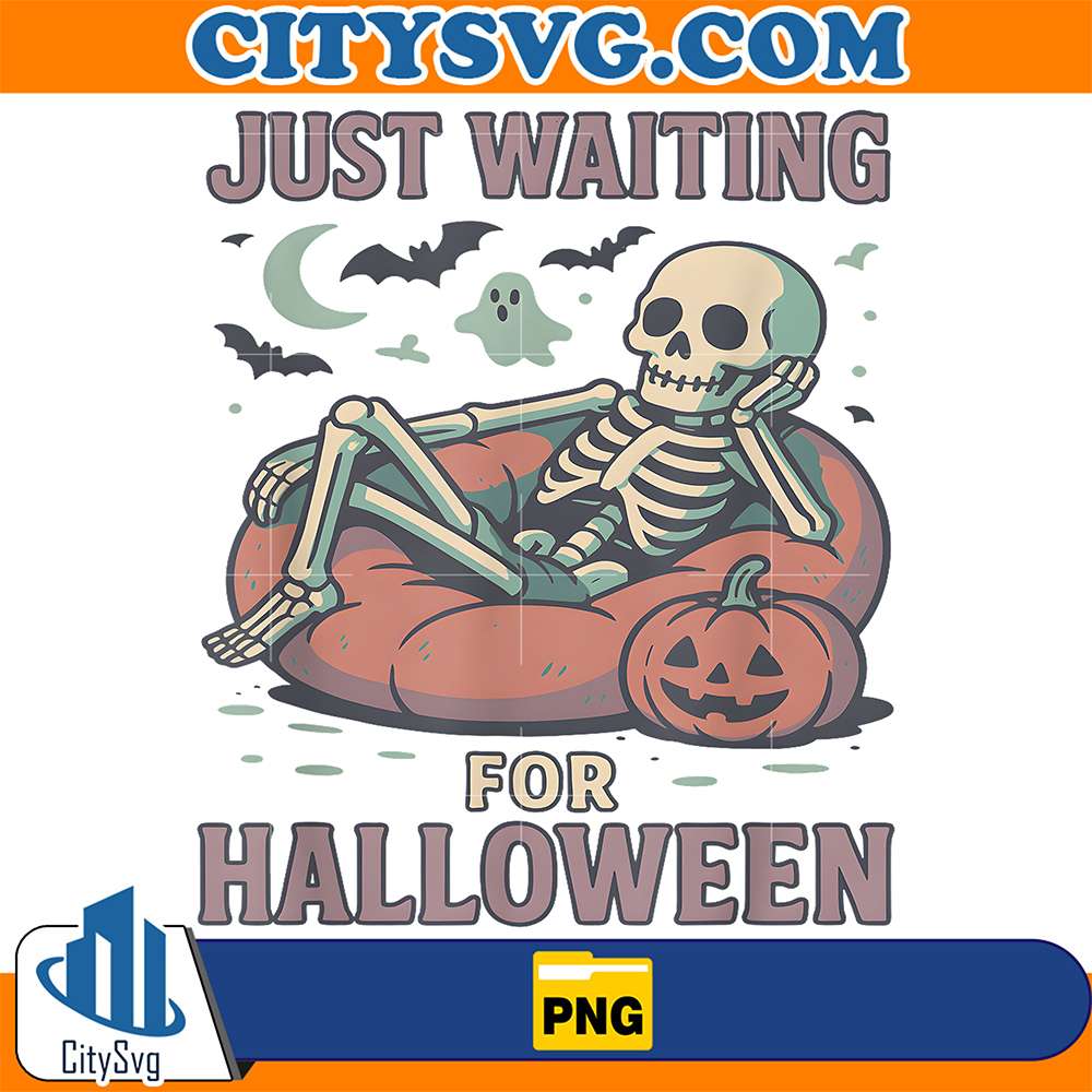 Spooky-Skeleton-Summerween-Waiting-For-Halloween-Png