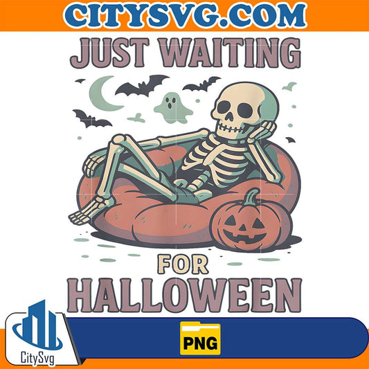 Spooky-Skeleton-Summerween-Waiting-For-Halloween-Png