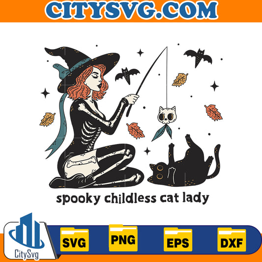 Spooky Childless Cat Lady Svg