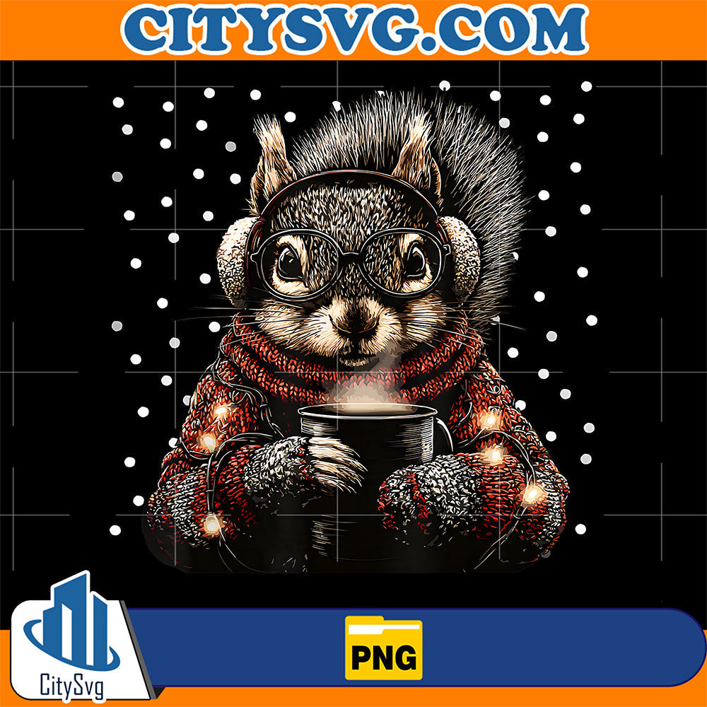Squirrel-with-Glasses-Christmas-Lights-Coffee-Winter-Png