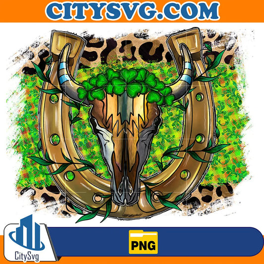 St.PatricksDayBohoSkullStPatricksDaySublimationPng