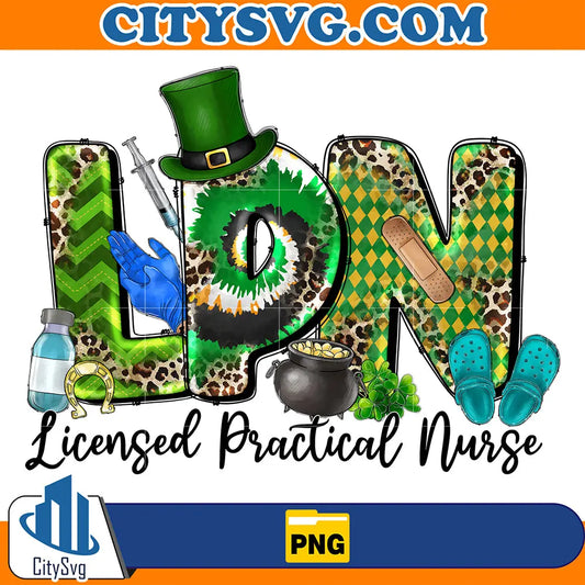 St.PatricksDayLpnLicensedPractialNurseSublimationPng