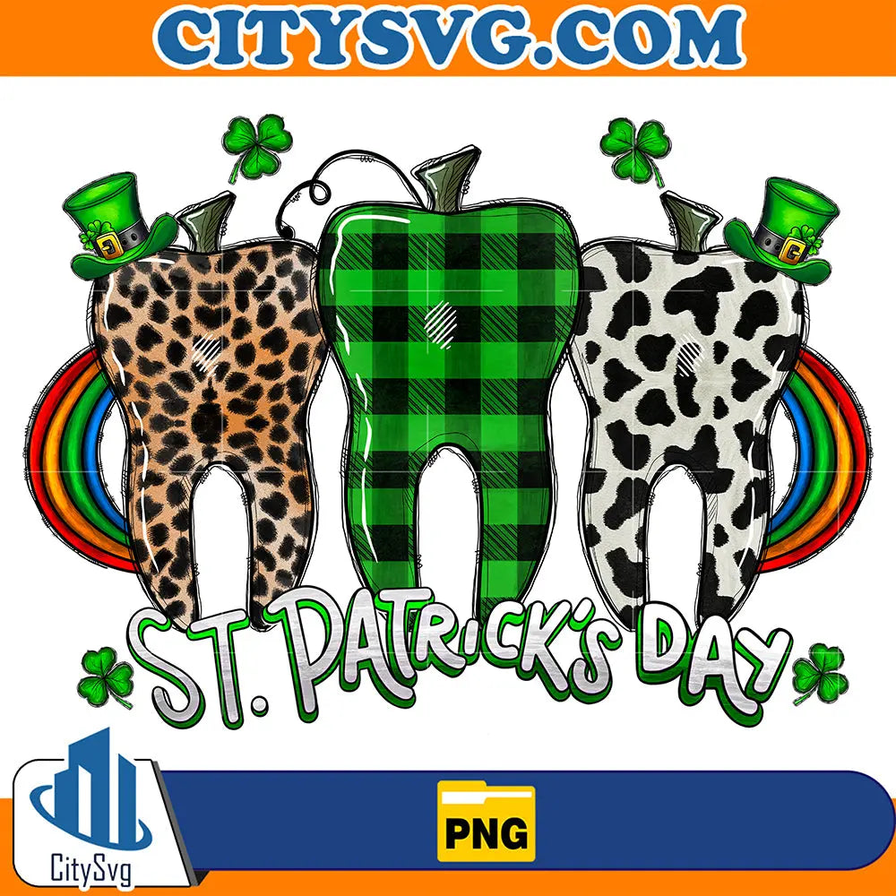 St.PatricksDayTeethSublimationPng