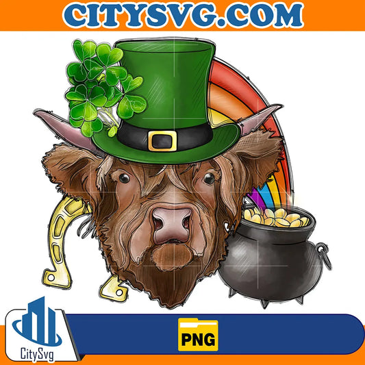 StPatricksDayCowSublimationPng