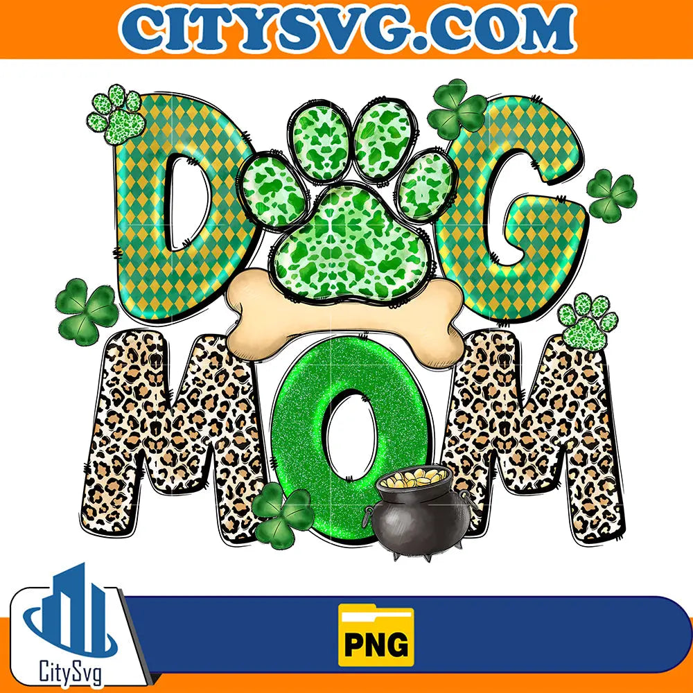 StPatricksDayDogMomSublimationPng