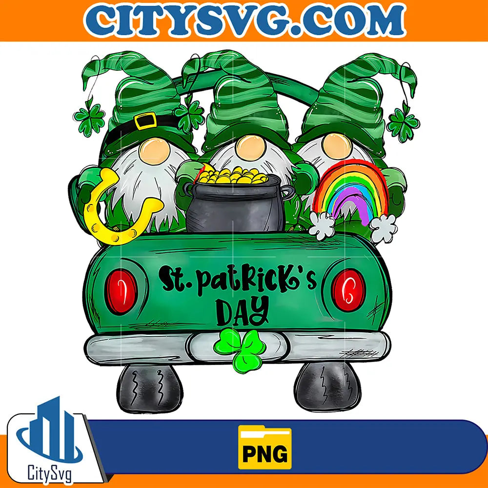 StPatricksDayGnomesTruckPng
