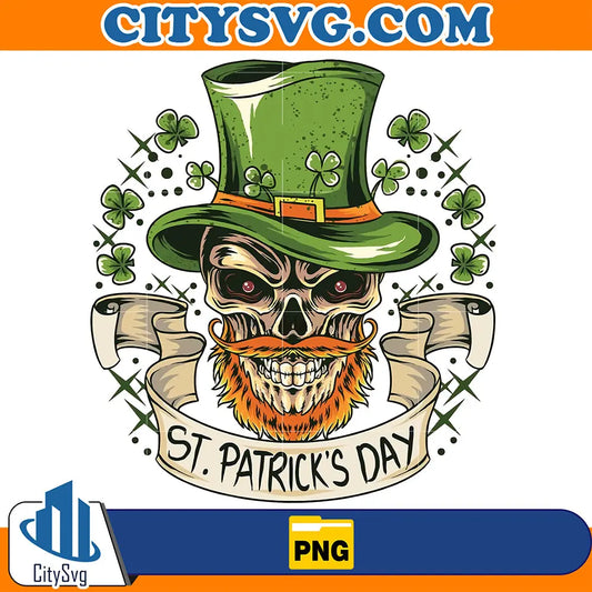 StPatricksDayIrishSkullSublimationPng
