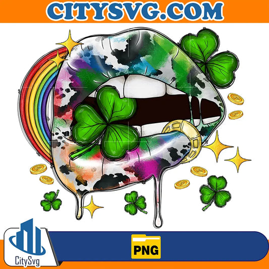StPatricksDayLipsSublimationPng