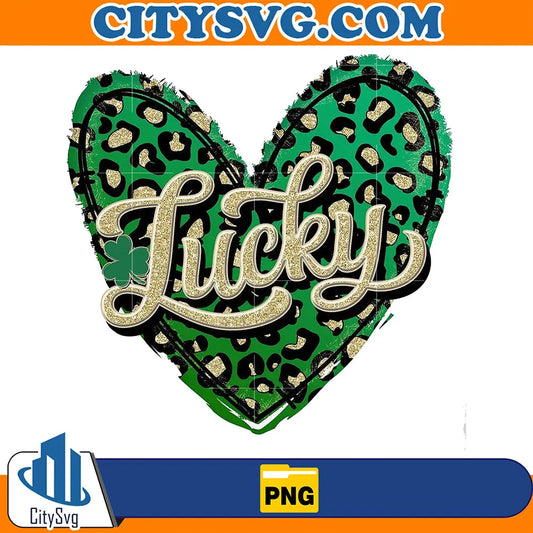 StPatricksDayLuckyLeopardHeartSublimationDesignsPng