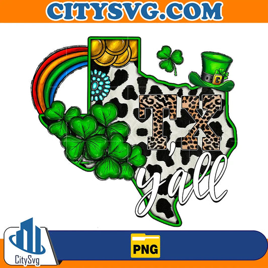 StPatricksDayTexasTexasShamrockSublimationPng