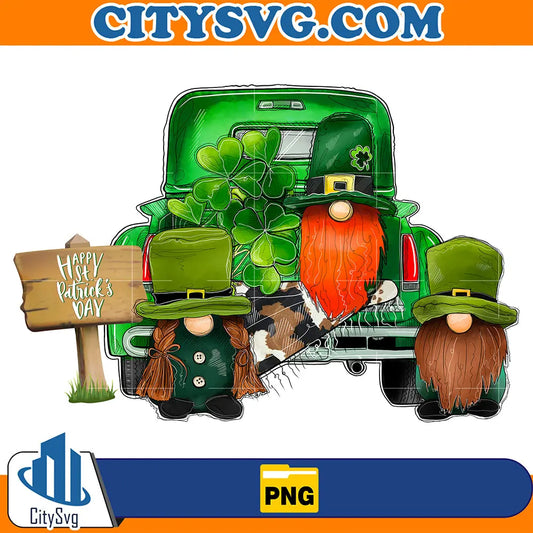 StPatricksDayTruckAndGnomesSublimationPng