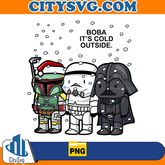 StarWarsChristmasBobaItsColdOutsideLongSleevePng