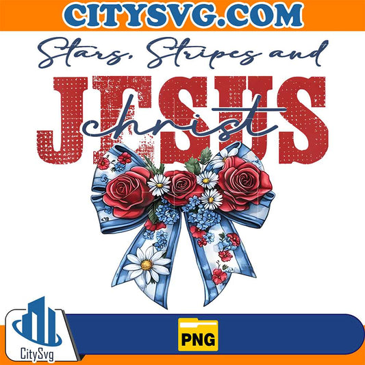 Stars-Stripes-And-Jesus-Christ-4th-Of-July-Coquette-Bow-Png