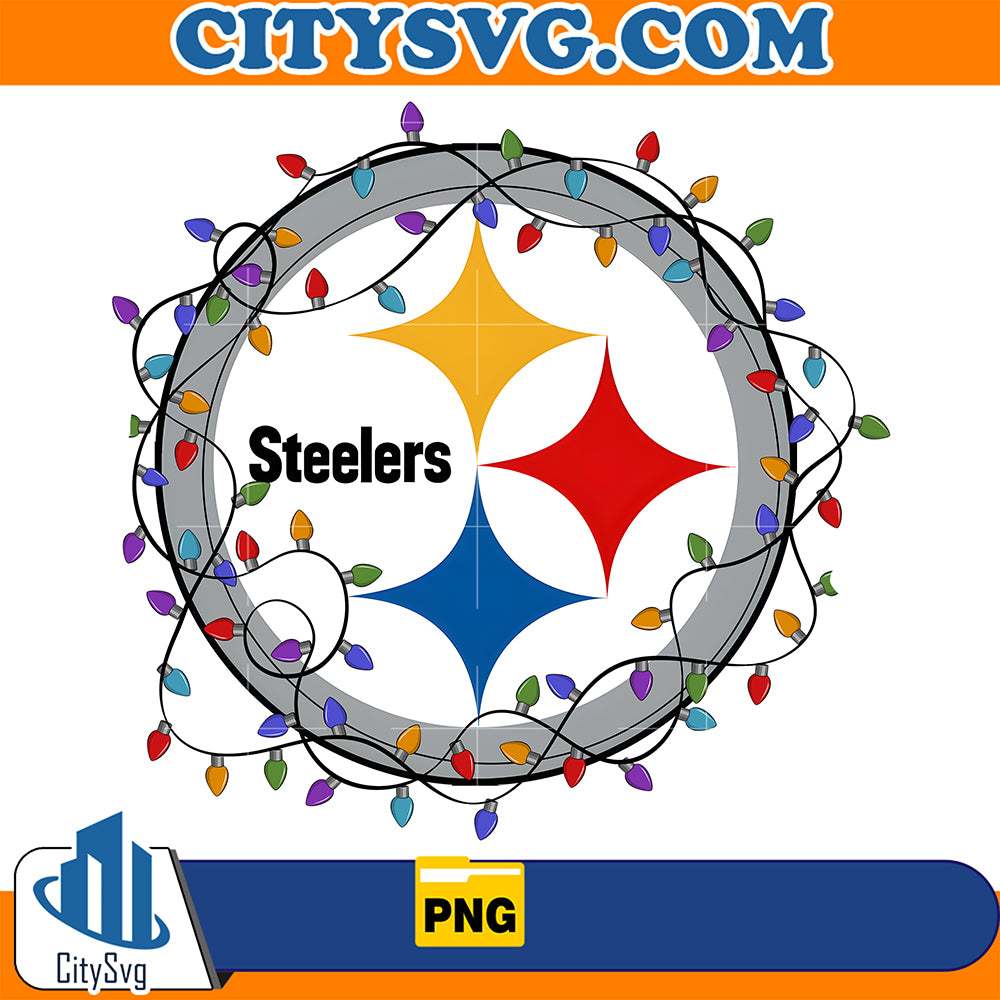 SteelersChristmasLightsPng