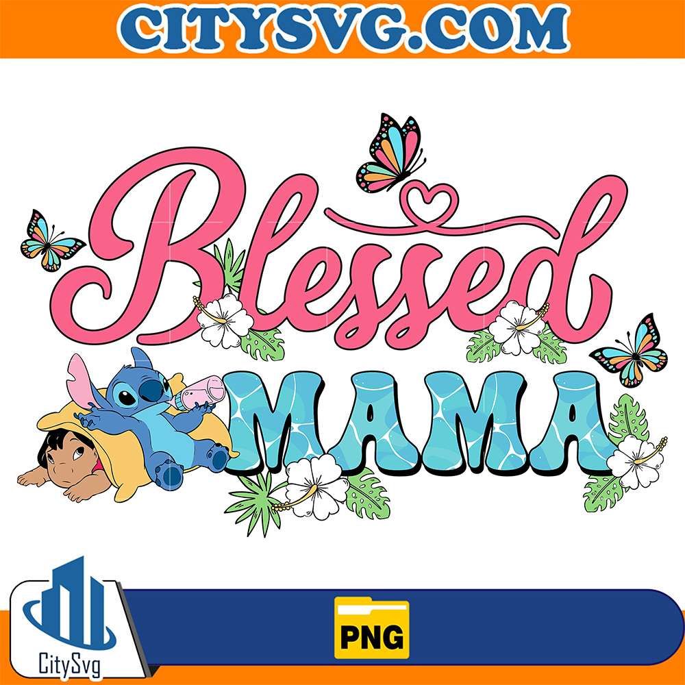 Stitch-Blessed-Mama-Png