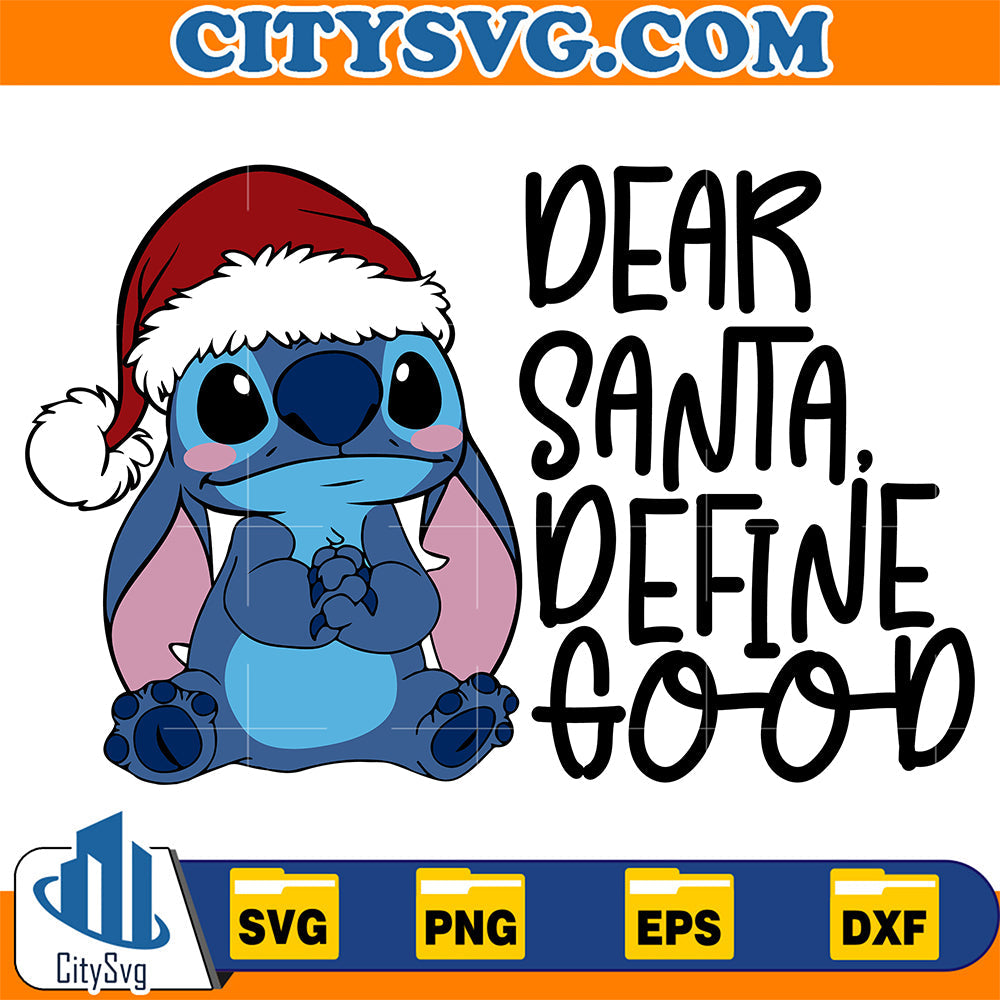 Stitch Santa Dear Santa Dèine Good Chritsmas Svg CitySvg