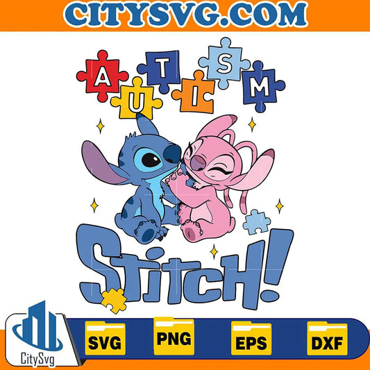 StitchAndAngelAutismAwarenessSvg