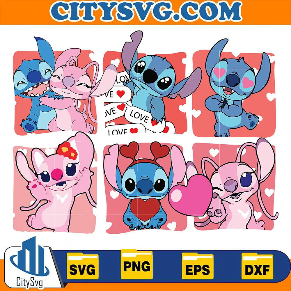 StitchAndAngelCoupleValentineSvg