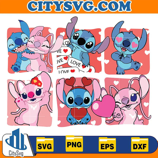 StitchAndAngelCoupleValentineSvg