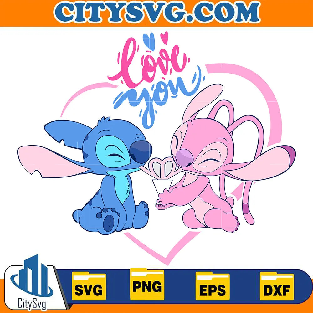 StitchAndAngelLoveYouValentineSvg