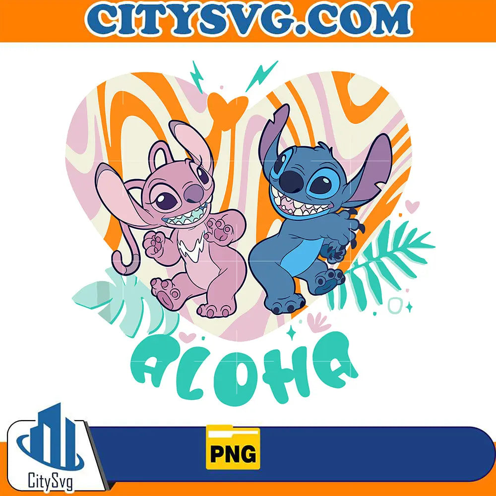 StitchAngleCoupleSummerAlohaValentinePng
