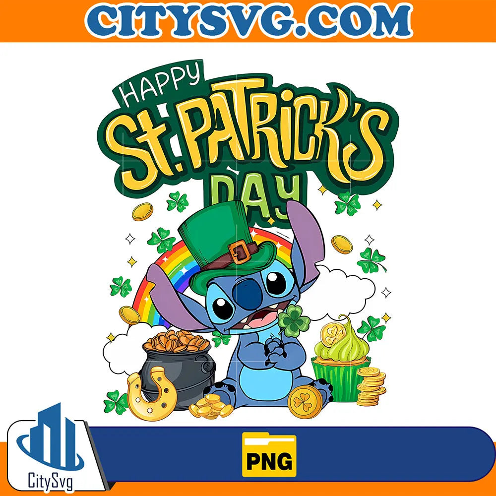 StitchHappyStPatricksDayRainbowPng