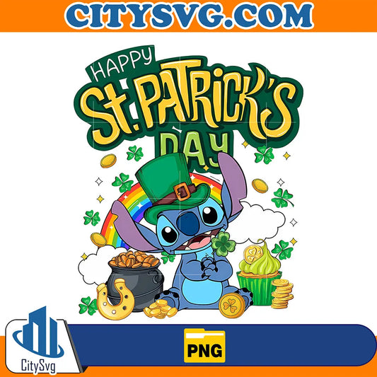 StitchHappyStPatricksDayRainbowPng