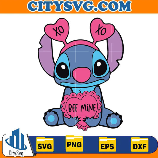 StitchHeartBeMineValentineSvg