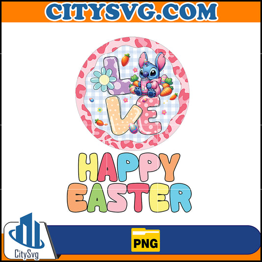 Stitch Love Happy Easter Png