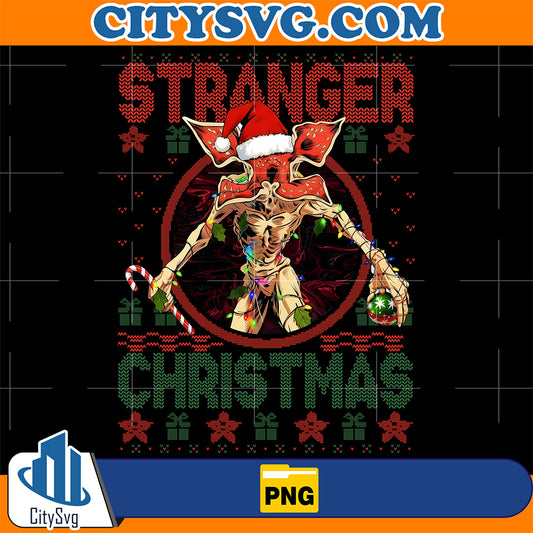 Stranger-Christmas-Monster-Png-Retro-Floral-Head-Creature-Xmas-Png
