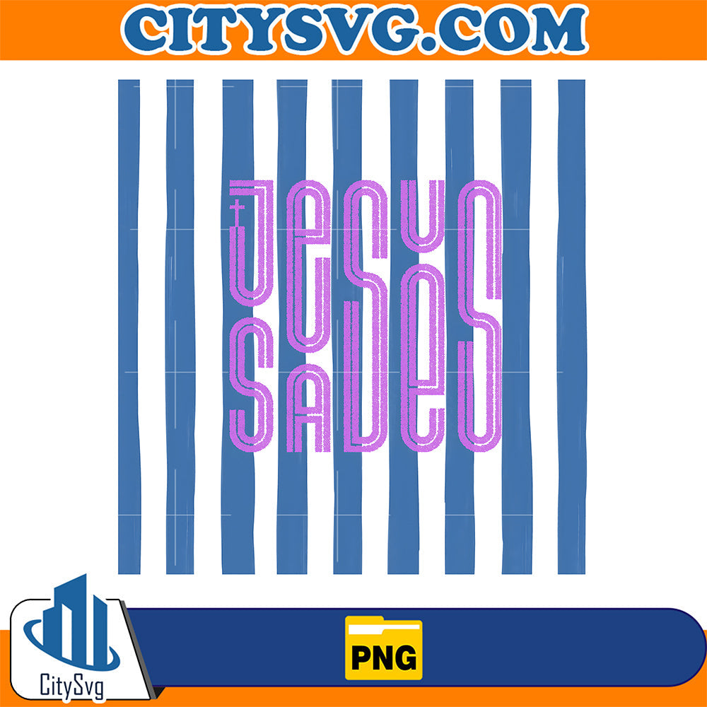 Striped-Jesus-Saves-Png