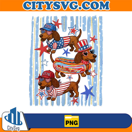 Striped Patriotic Dachshund Png CitySvg