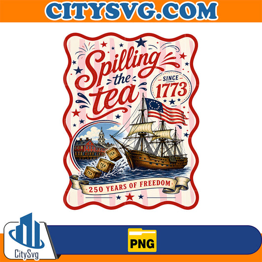 Striped-Spilling-The-Tea-Since-1773-Png