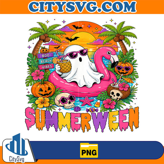 Summerween-Spooky-Ghost-Beach-Summer-Halloween-Png