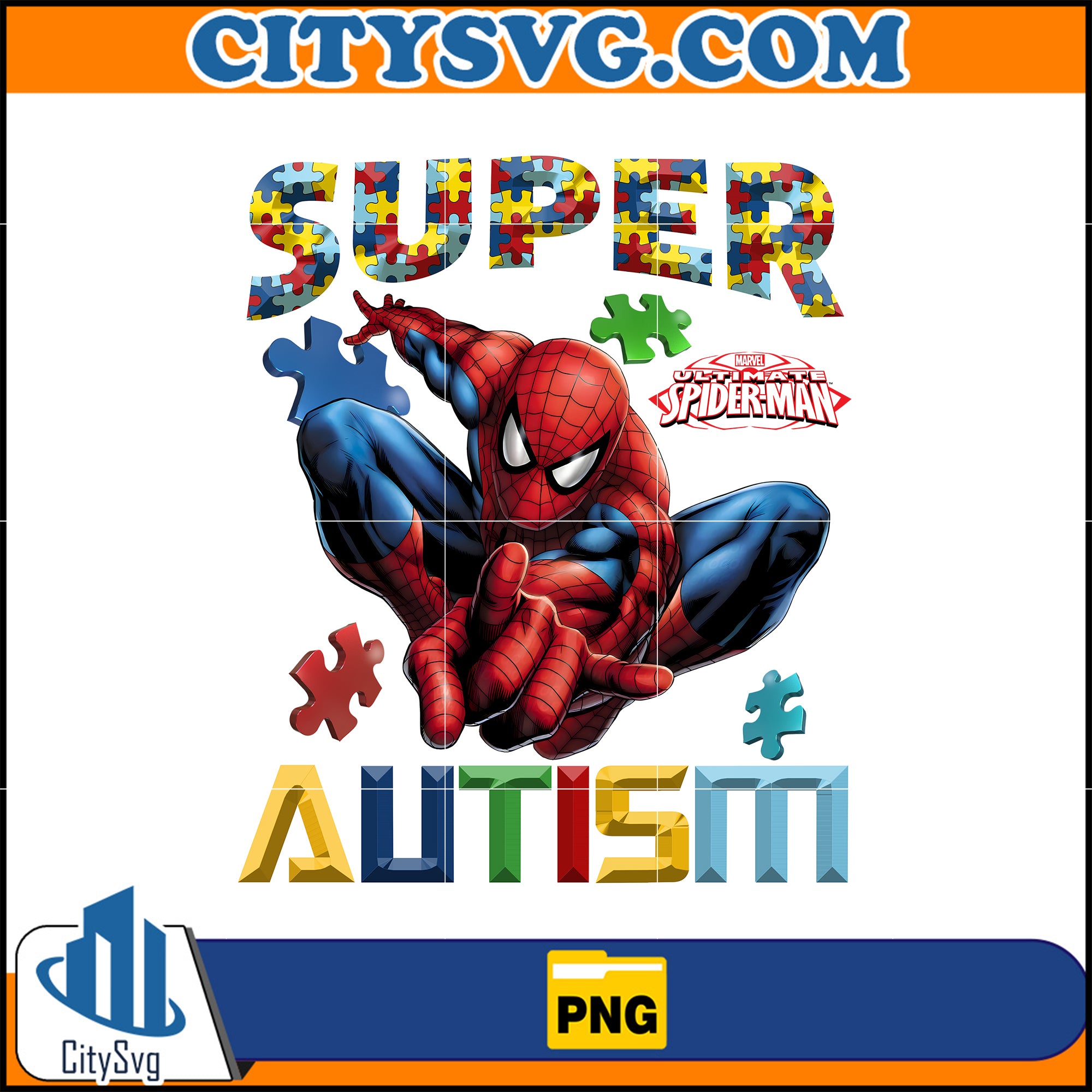 Super Spider Man Autism Png Autism Awareness Sublimation Character C CITYSVG