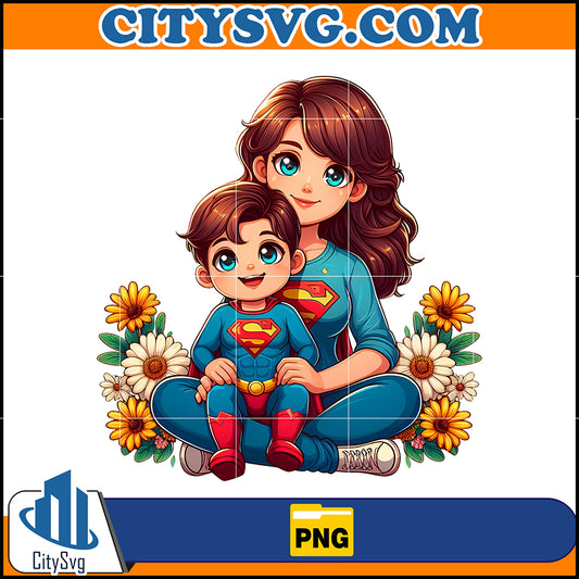 MomAndBoySuperheroPng_SupermanPng