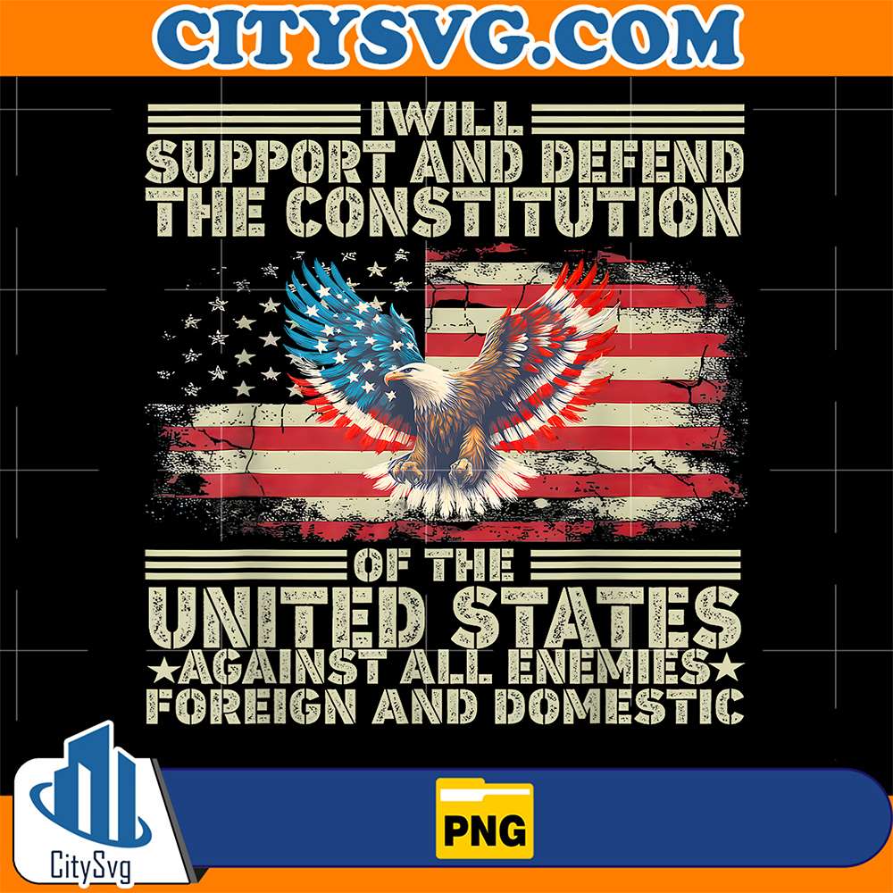 Support-Defend-The-Constitution-US-Flag-Eagle-4th-of-July-Png