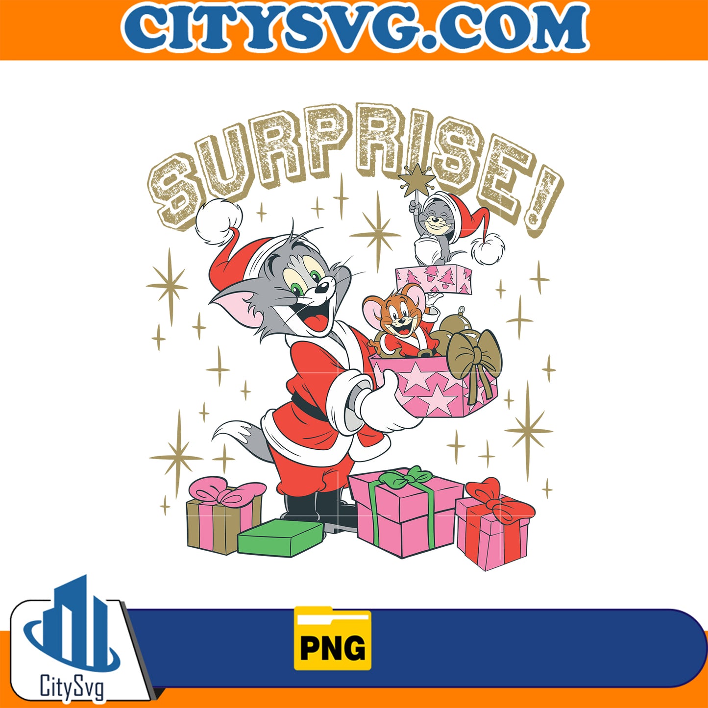 SurpriseTomAndJerryChristmasPng