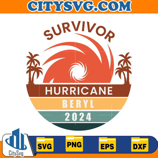 Survivor Hurricane Beryl 2024 Svg